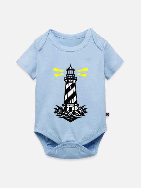 Leuchtturm Küste Symbol - Baby Premium Kurzarmbody - Hellblau