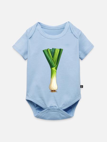 Lauch / Porree - Baby Premium Kurzarmbody - Hellblau