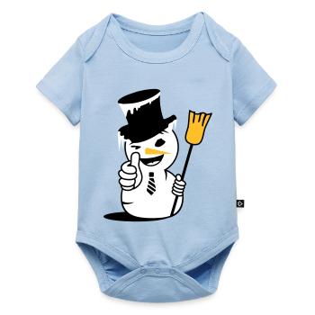 Un bonhomme de neige cool avec le pouce vers le haut - Body à manches courtes Premium Bébé - bleu clair - Devant