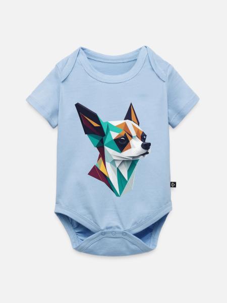 Chihuahua - Baby Premium Kurzarmbody - Hellblau