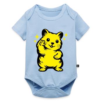 Dessin animé de hamster - Body à manches courtes Premium Bébé - bleu clair - Devant