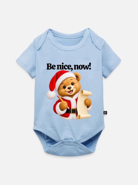 Der Weihnachtsteddybär - Baby Premium Kurzarmbody - Hellblau