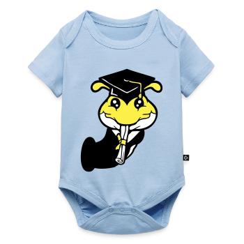 Trou Chenille Certificat de fin d'études secondaires Diplôme d'études secondaires obtenu - Body à manches courtes Premium Bébé - bleu clair - Devant