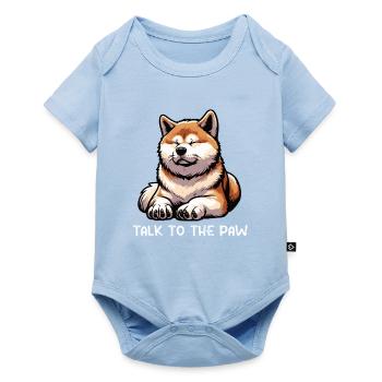 Talk To the Paw Akita Akitabesitzer Akitahund  - Baby Premium Kurzarmbody - Hellblau - Vorne