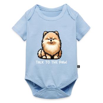 Talk to the Paw Pomeranian Pomeranian Pomeranian Spitz Dog - Baby Premium short-sleeve bodysuit - light blue - Front