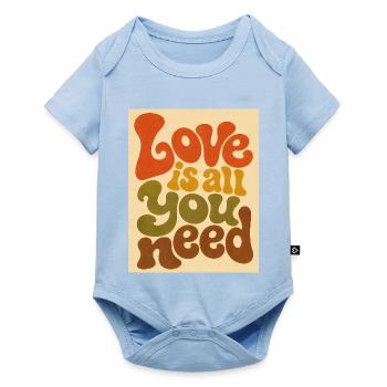 Typographie de l’amour psychédélique - Body à manches courtes Premium Bébé - bleu clair - Devant