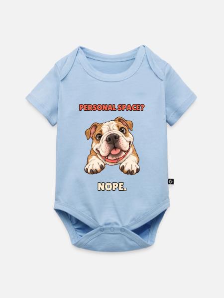 Personal Space Nope – Funny Bulldog - Baby Premium Kurzarmbody - Hellblau