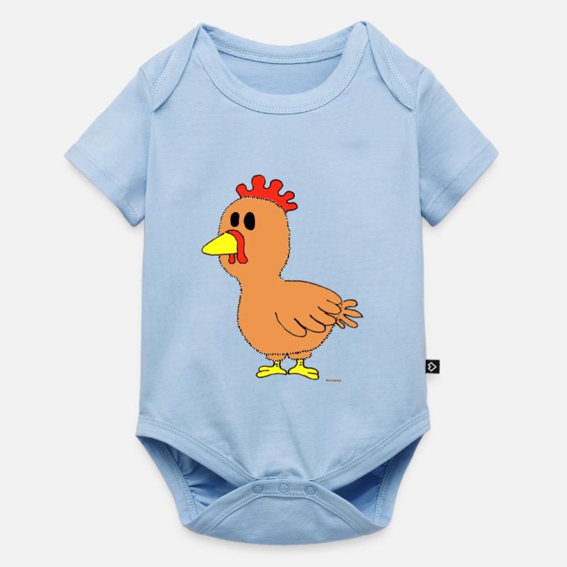 Poulet / poulet - Body à manches courtes Premium Bébé - bleu clair