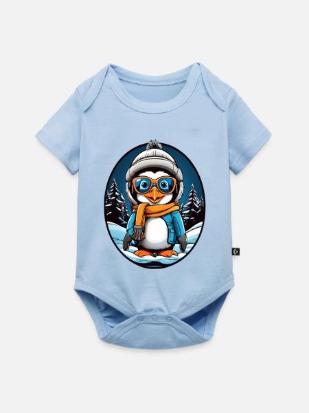 Süßer Pinguin - Baby Premium Kurzarmbody - Hellblau