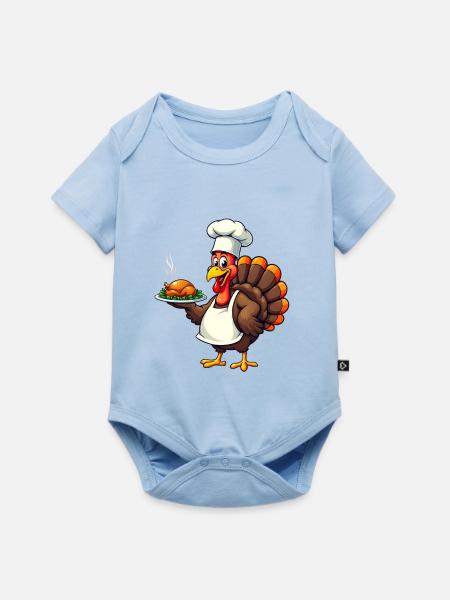Thanksgiving Truthahn Koch Thanksgiving - Baby Premium Kurzarmbody - Hellblau