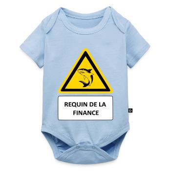 Requin de la finance - Body à manches courtes Premium Bébé - bleu clair - Devant