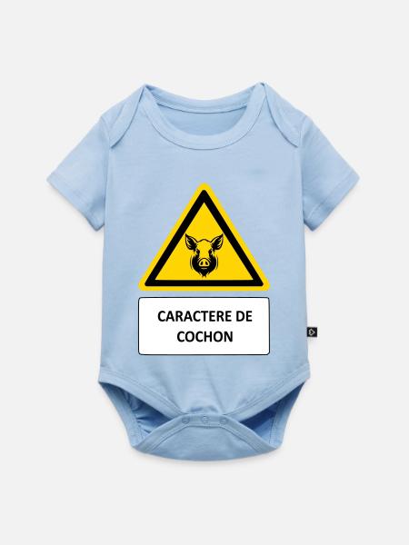 Schwein-Charakter - Baby Premium Kurzarmbody - Hellblau