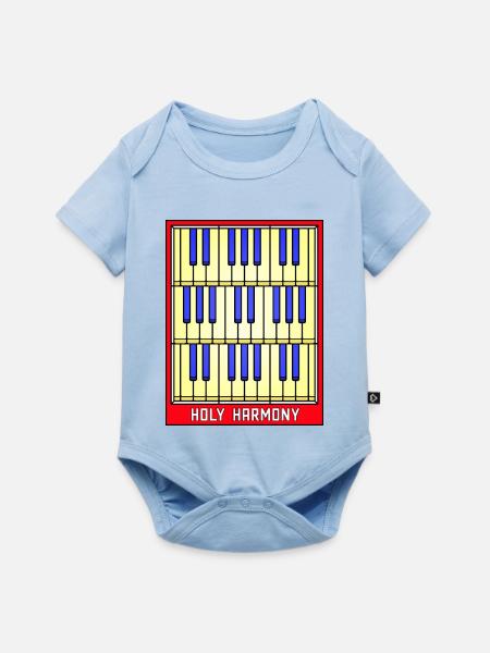 Buntglas-Klaviertasten - Baby Premium Kurzarmbody - Hellblau