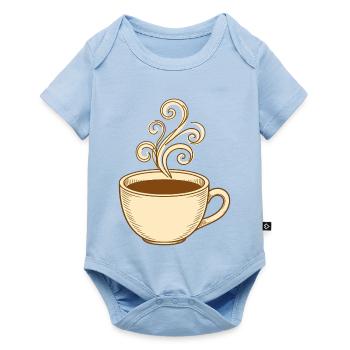 Vintage Steam Swirl Kaffeetasse - Baby Premium Kurzarmbody - Hellblau - Vorne