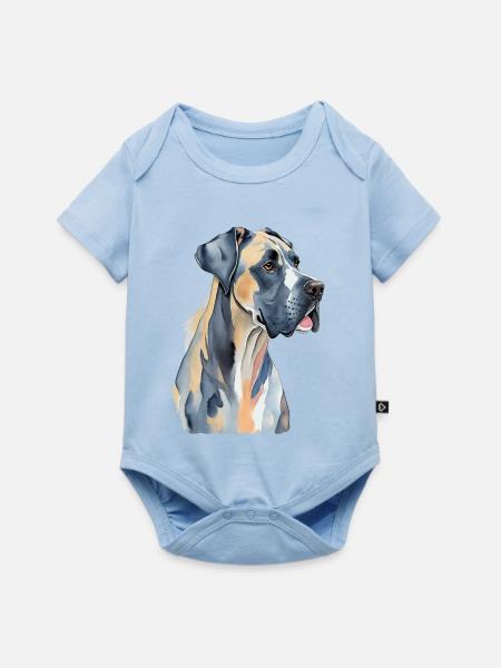 Dogge - Baby Premium Kurzarmbody - Hellblau
