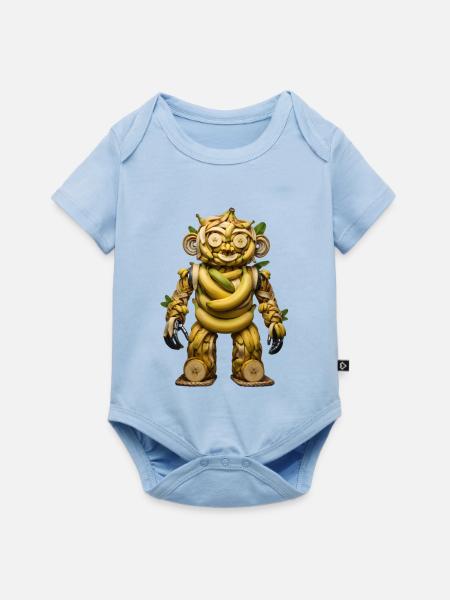 Bananen-Automaten-Bär - Baby Premium Kurzarmbody - Hellblau
