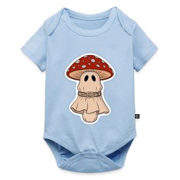 Kleiner Halloween Pilz mit rotem Hut - Baby Premium Kurzarmbody - Hellblau - Vorne