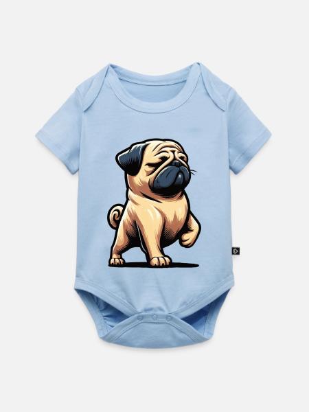 Mops Möpse Mopsbesitzer Mopsliebhaber Mopshalter - Baby Premium Kurzarmbody - Hellblau
