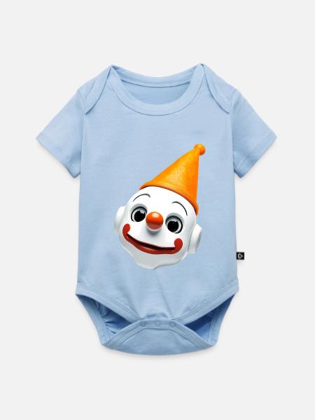 Clownengesicht mit Orangenhut - Baby Premium Kurzarmbody - Hellblau