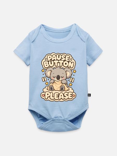 Pause Button Please Koala - Baby Premium Kurzarmbody - Hellblau