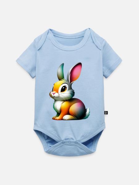 Kaninchen - Baby Premium Kurzarmbody - Hellblau