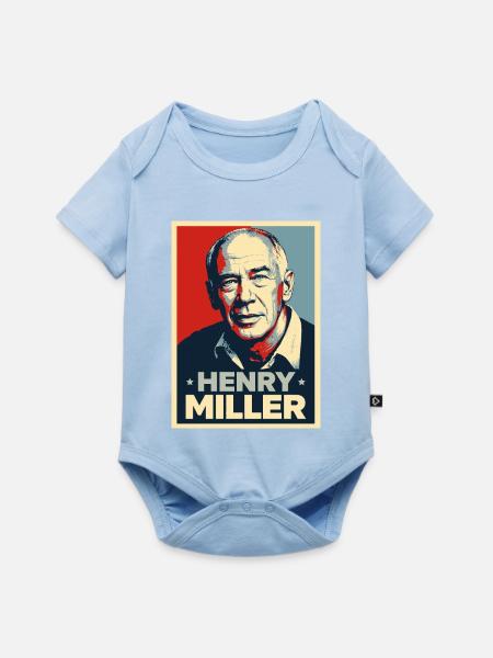 Henry Miller Pop-Art-Porträt - Baby Premium Kurzarmbody - Hellblau