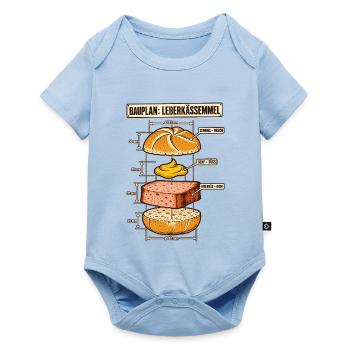 Leberkässemmel Bauplan - Baby Premium Kurzarmbody - Hellblau - Vorne