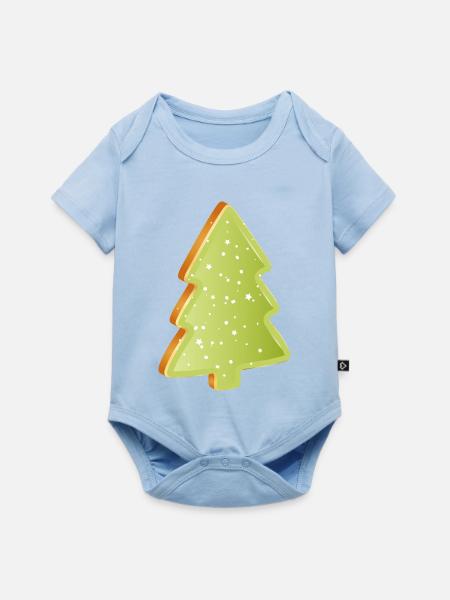 Tannenbaum Plätzchen mit grünen Zuckerguss - Baby Premium Kurzarmbody - Hellblau