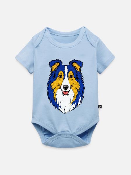 Collie - Baby Premium Kurzarmbody - Hellblau