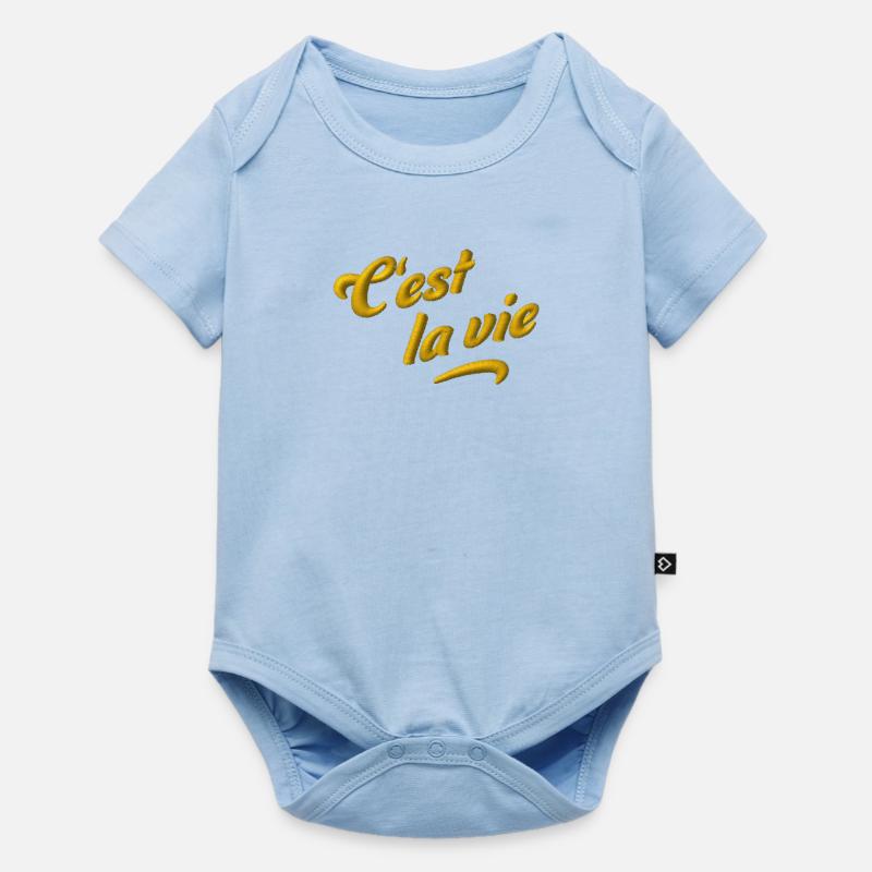 C’est la vie brodée - Body à manches courtes Premium Bébé - bleu clair