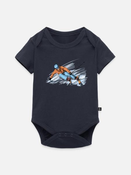 Skiing - Baby Premium Kurzarmbody - Navy