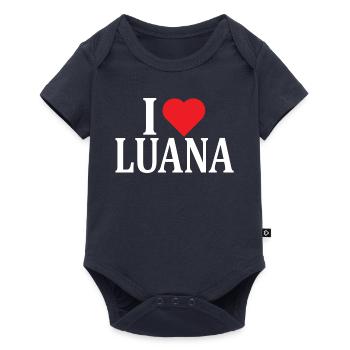nom du t-shirt J’adore Luana idée cadeau t-shirt - Body à manches courtes Premium Bébé - bleu marine - Devant
