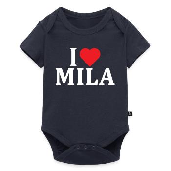 t-shirt name I love Mila t-shirt gift idea - Baby Premium short-sleeve bodysuit - navy - Front