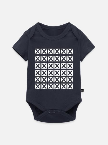 Cooles X-Grid-Design - Baby Premium Kurzarmbody - Navy