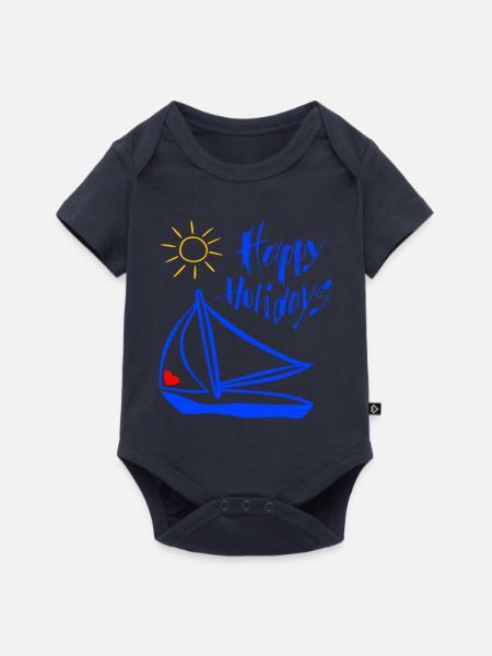 Segelboot, maritim - Baby Premium Kurzarmbody - Navy