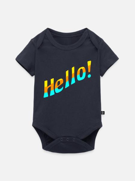 Hello! - Baby Premium Kurzarmbody - Navy