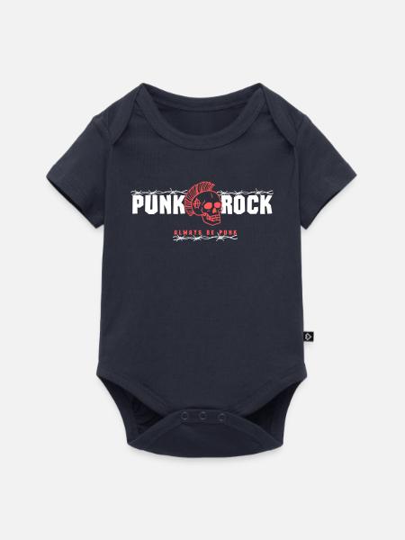 Punk Skull mit rotem Mohawk - Baby Premium Kurzarmbody - Navy