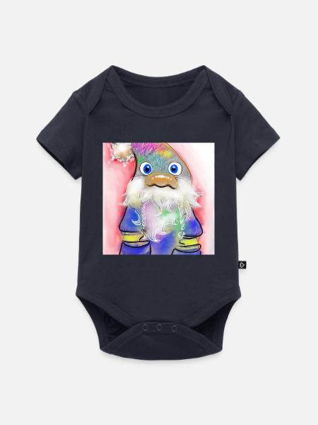 Bunter Weihnachtsmann mit Farbverlauf - Baby Premium Kurzarmbody - Navy