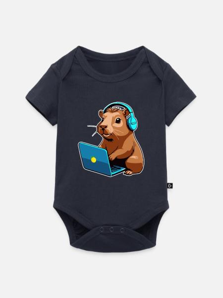 Capybara Programmierer Coder Computer - Baby Premium Kurzarmbody - Navy