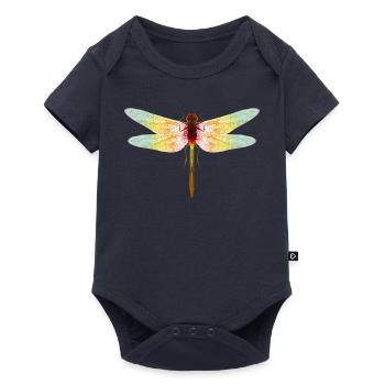 Iridescent Dragonfly – Filigree Insect Motif - Baby Premium short-sleeve bodysuit - navy - Front