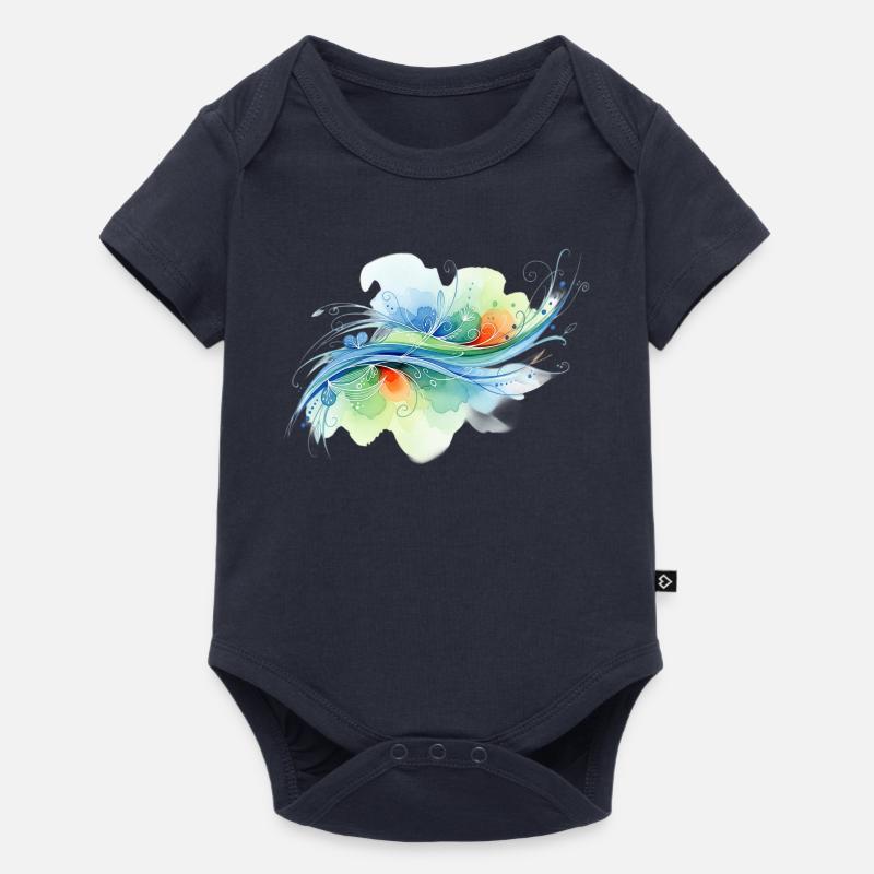 Formes fluides : conception abstraite à l’aquarelle - Body à manches courtes Premium Bébé - bleu marine