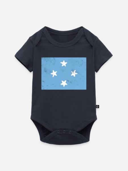Flagge von Mikronesien - Baby Premium Kurzarmbody - Navy