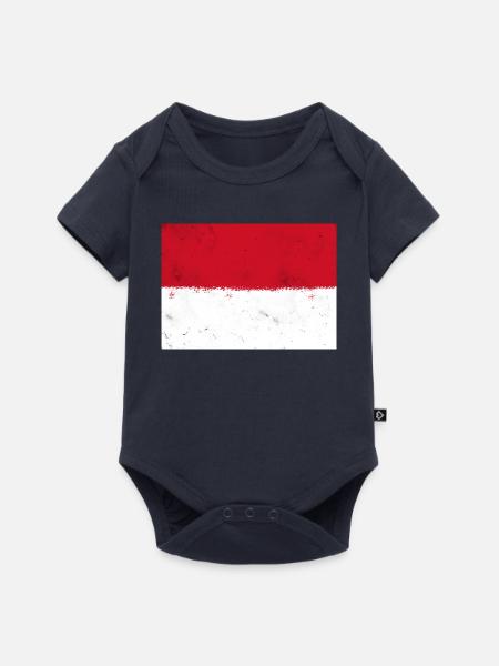Flagge von Monaco - Baby Premium Kurzarmbody - Navy