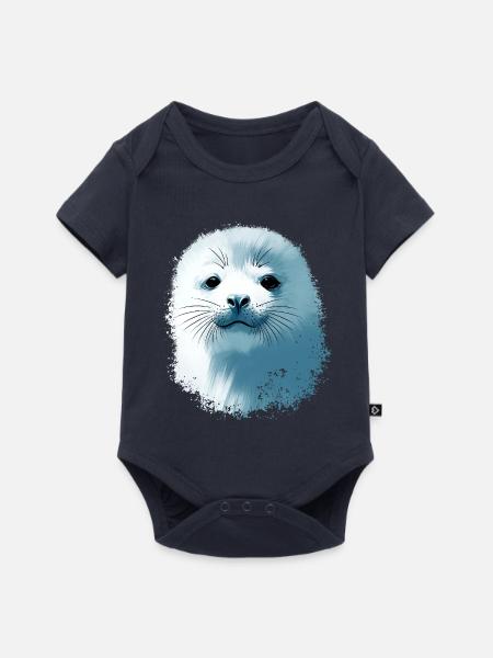 Seehundbaby - Baby Premium Kurzarmbody - Navy