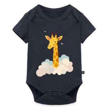 Gentle giraffe above the clouds – Dreamlike motif - Baby Premium short-sleeve bodysuit - navy - Front