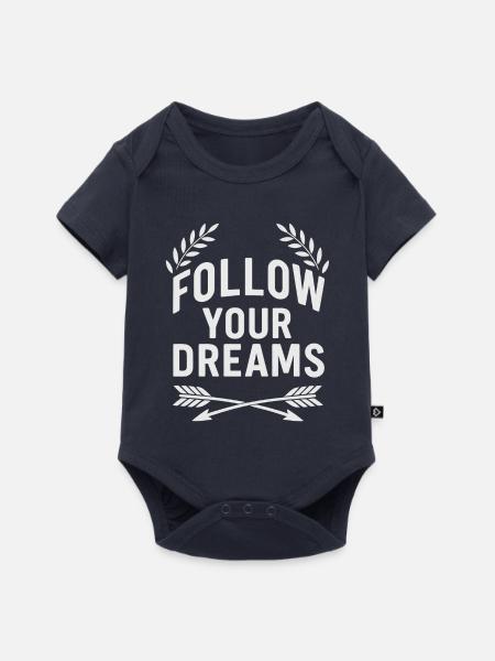 Folge deinen Träumen – Stilvoller Antrieb - Baby Premium Kurzarmbody - Navy