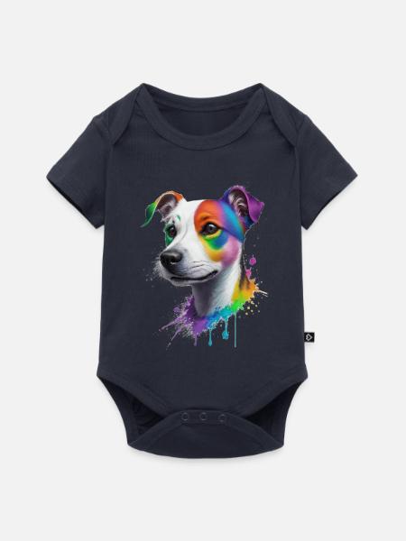 Jack Russel Terrier - Baby Premium Kurzarmbody - Navy