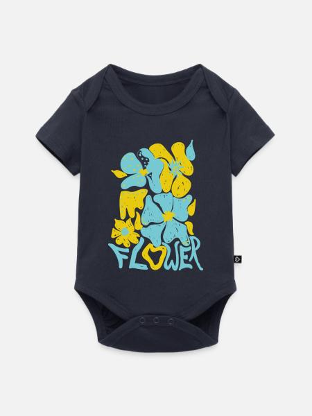 Flower - Baby Premium Kurzarmbody - Navy