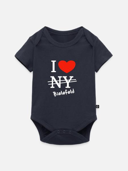 Ich liebe Bielefeld - I love Bielefeld - Baby Premium Kurzarmbody - Navy