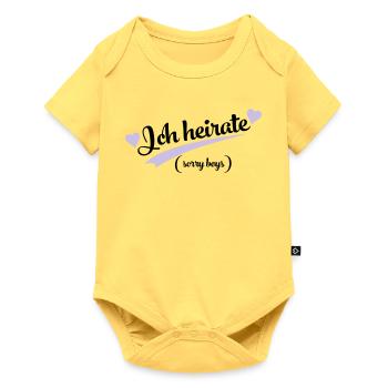 lustiger spruch - Baby Premium Kurzarmbody - Pastellgelb - Vorne